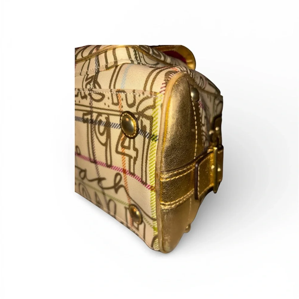 Coach F13186 Tattersall Glam Metallic Gold Signature Satchel Bag - Picture 8 of 8